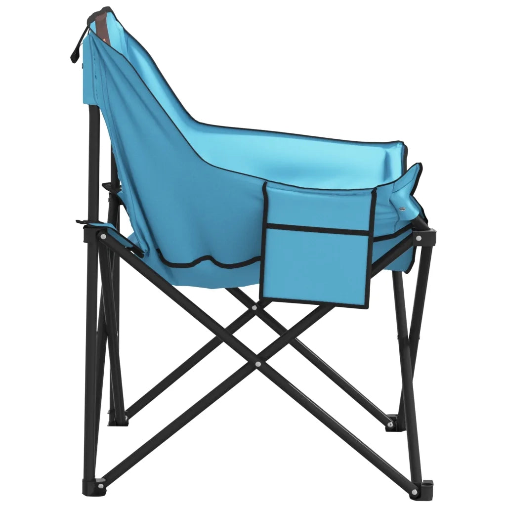 Sedie da Campeggio con Tasca Pieghevoli 2 pz Blu Brillante 366553