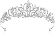 Diadema con corona dorata - Tiara elegante - Strass/Kristallo - Fascia per capelli - Gioielli da sposa - Adatto per matrimonio/Festa di ballo