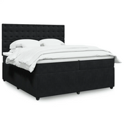 vidaXL Giroletto a Molle con Materasso Nero 200x200 cm in Velluto