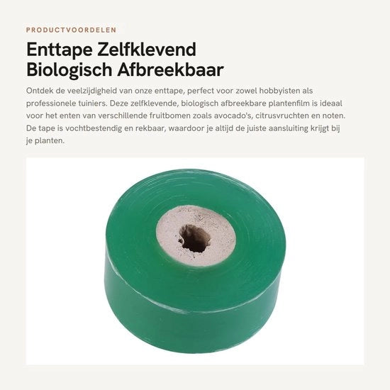 Telaio biologico a basso impatto da 100m - Adesivo - Resistente all'umidità - Elastico - Adatto per alberi da frutto - Alta qualità pellicola PE - Ente di supporto