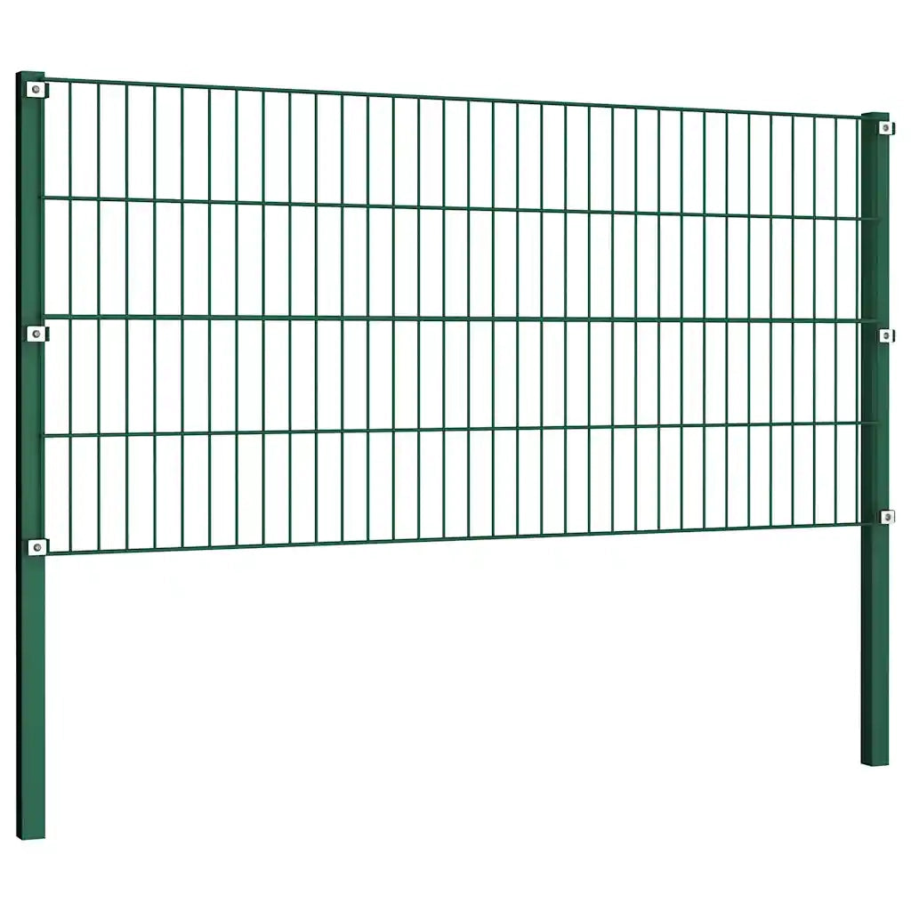 Pannello di recinzione con pali in ferro 867x80 cm verde 278608