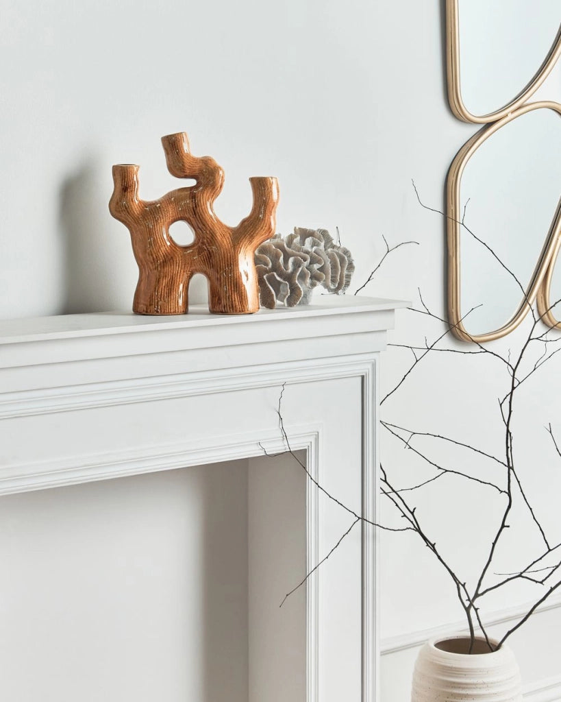 Vaso per fiori Marrone Gres Decorazione per interni Pezzo Design moderno Impermeabile