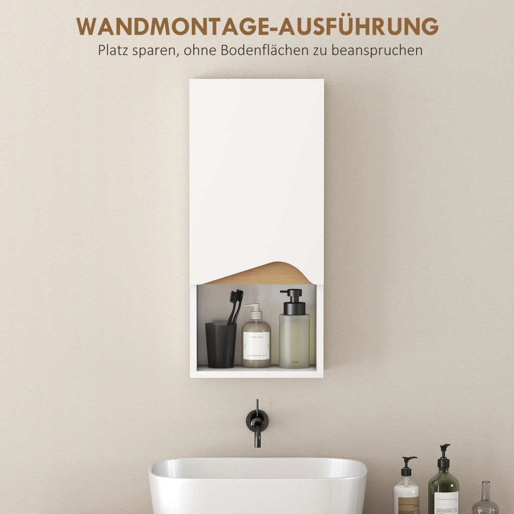 Armadietto Bagno Sospeso con Anta Soft-Close ¨C Zephmum ¨C Bianco 30x17x67 cm