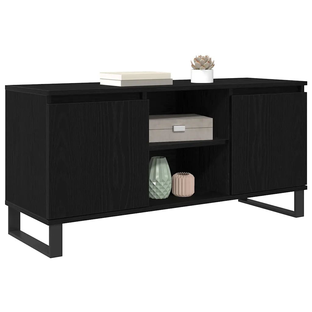 Mobile TV Rovere Nero 104 x 35 x 50 cm Legno multistrato 881937