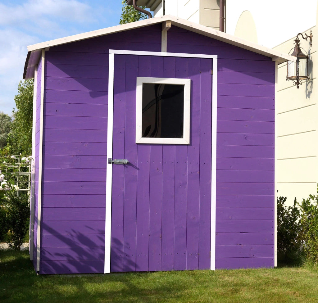 Casette Box da Giardino in Legno Porta Utensili 200x167x214 cm con Porta e Finestra Ecla Tortora