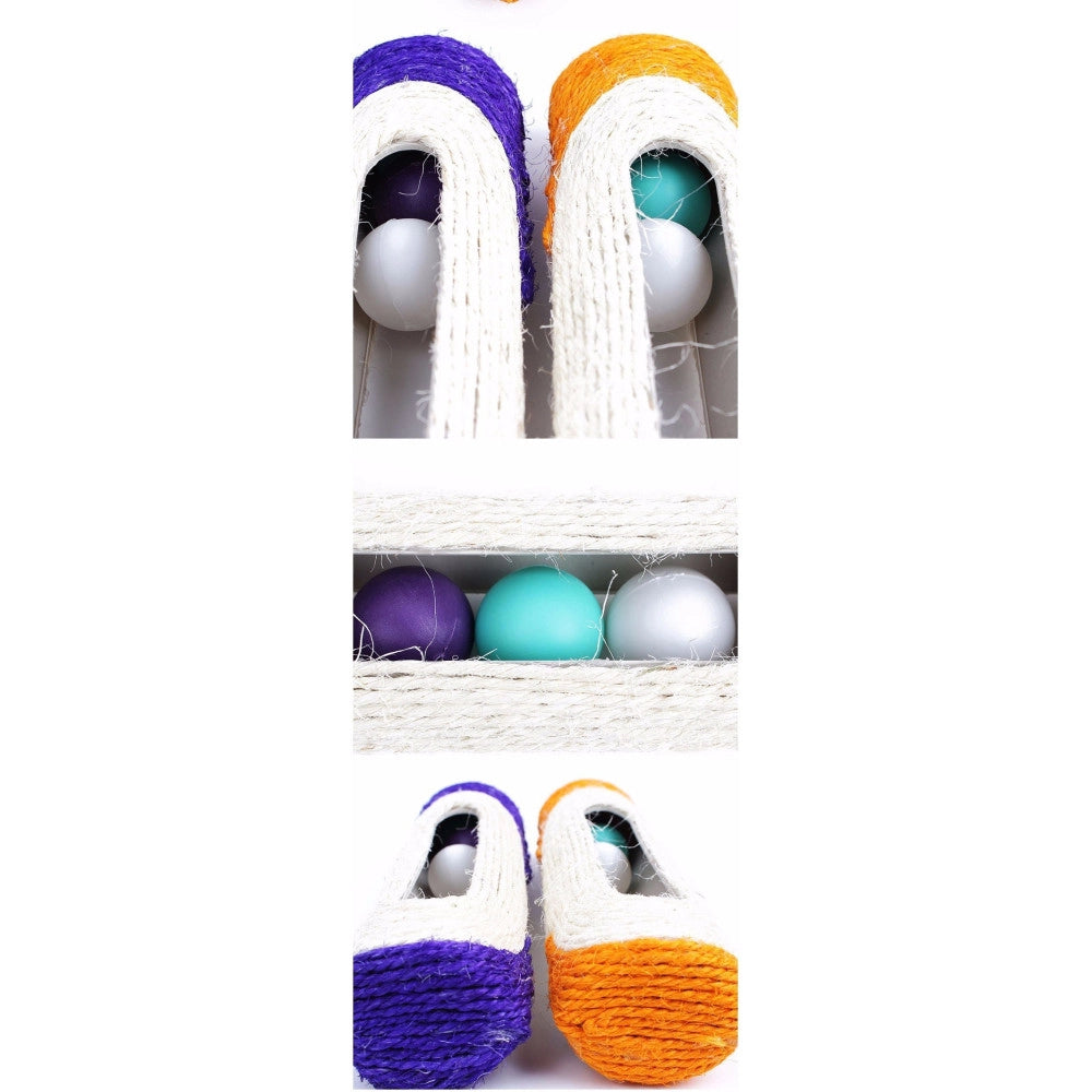 Trade Shop - Rullo In Sisal Tiragraffi 29 X 7,5 Cm Con Palline Sonore Gioco Per Gatti -