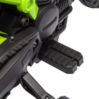 Moto Elettrica per Bambini, Alimentata a Batteria da 6V, Ruote di Supporto, Clacson, Suono di Avvio, 3-8 anni, Verde