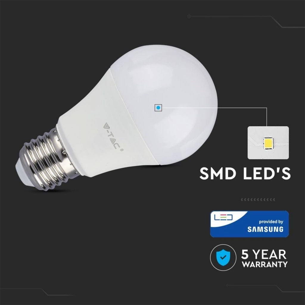 Lampada Led E27 A58 9W=60W Neutro 4000K Bulbo Sfera Chip Samsung Garanzia 5 Anni SKU-229