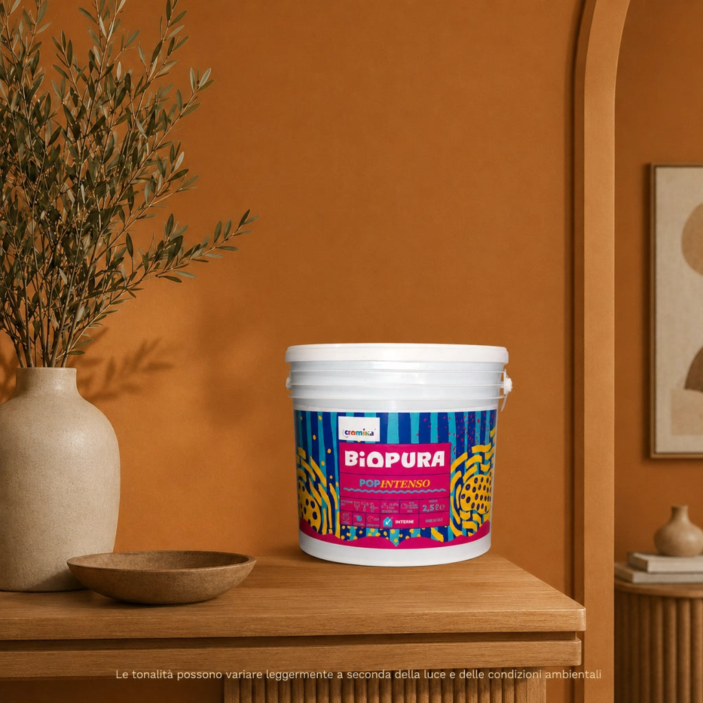 Popintenso palestra e decori interni pittura murale lavabile e coprente cromika *** formato 2.5 lt, colore- terra viv...