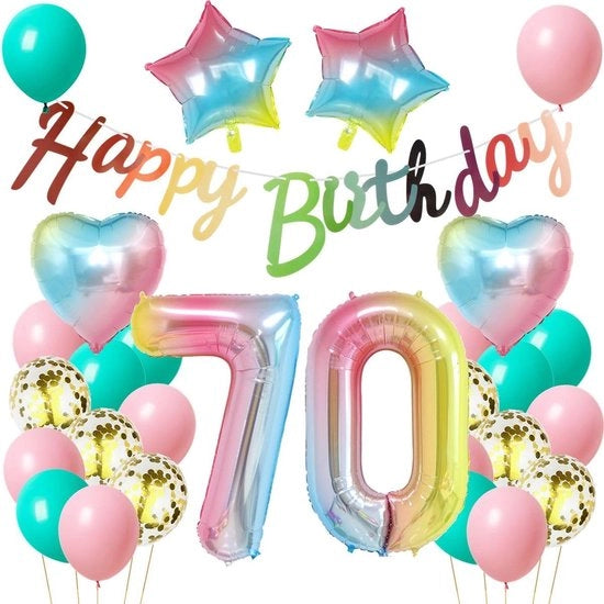 Decorazione per Festa di Compleanno - Ballo 70cm - Decorazione per Festa - Ballo Rosa - Decorazione Arcobaleno - Decorazione per Donna - Decorazione per Festa - Ballo per Compleanno