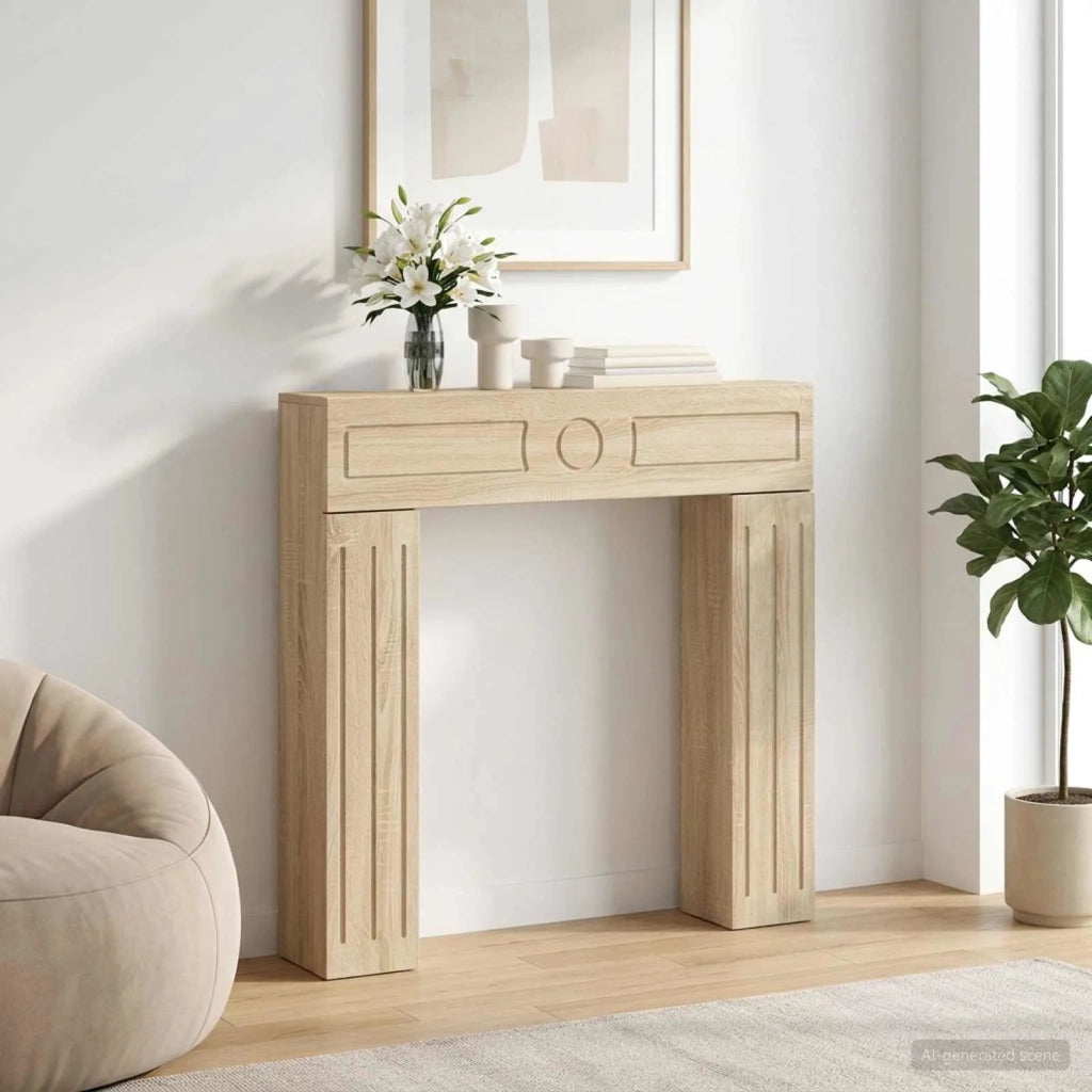 Cornice per camino Rovere Sonoma 102 x 18 x 100,5 cm 8006608