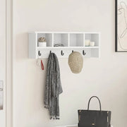 vidaXL Appendiabiti a muro Bianco 75 x 16 x 26 cm Legno multistrato