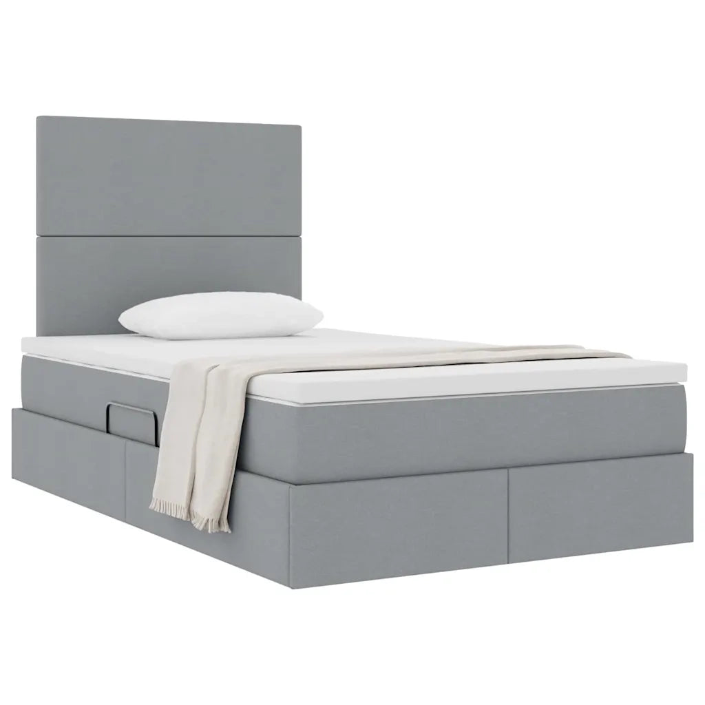 Letto con contenitore e materasso Grigio chiaro 120 x 200 cm 3371709