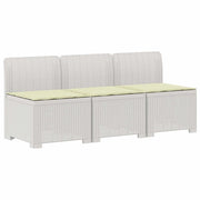 Divano da giardino 3 posti con cuscini in look rattan PP Bianco 8011968