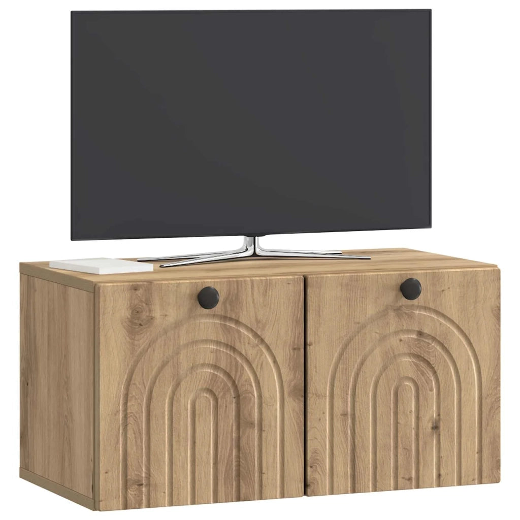 Mobile Porta TV da Muro-Credenza per TV sospesa Rovere Artigianale 59,5 x 31 x 30 cm 234728