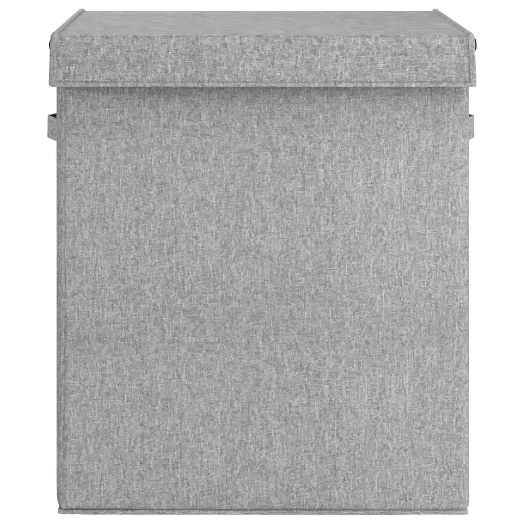 Cesto Biancheria Pieghevole Grigio 51x34,5x59 cm Lino Finto 351040