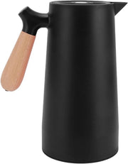 Karaffa termica per caffè - Karaffe isolate - Doppia parete - Tenuta del calore - 1 Litro - Acqua per tè caffè - Nero - Adatto per mantenere caldo termos.