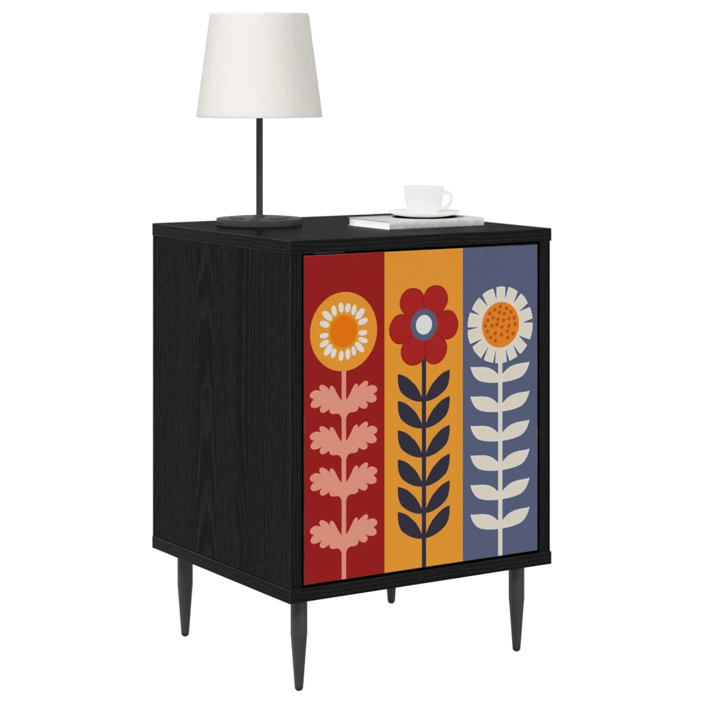 Armadio da Notte ESSEN Rovere Nero 36 x 33 x 51 cm 8007255