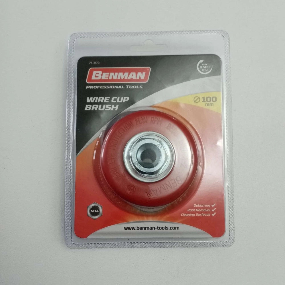 Benman spazzola a tazza da 100mm con attacco m14 in filo ondulato