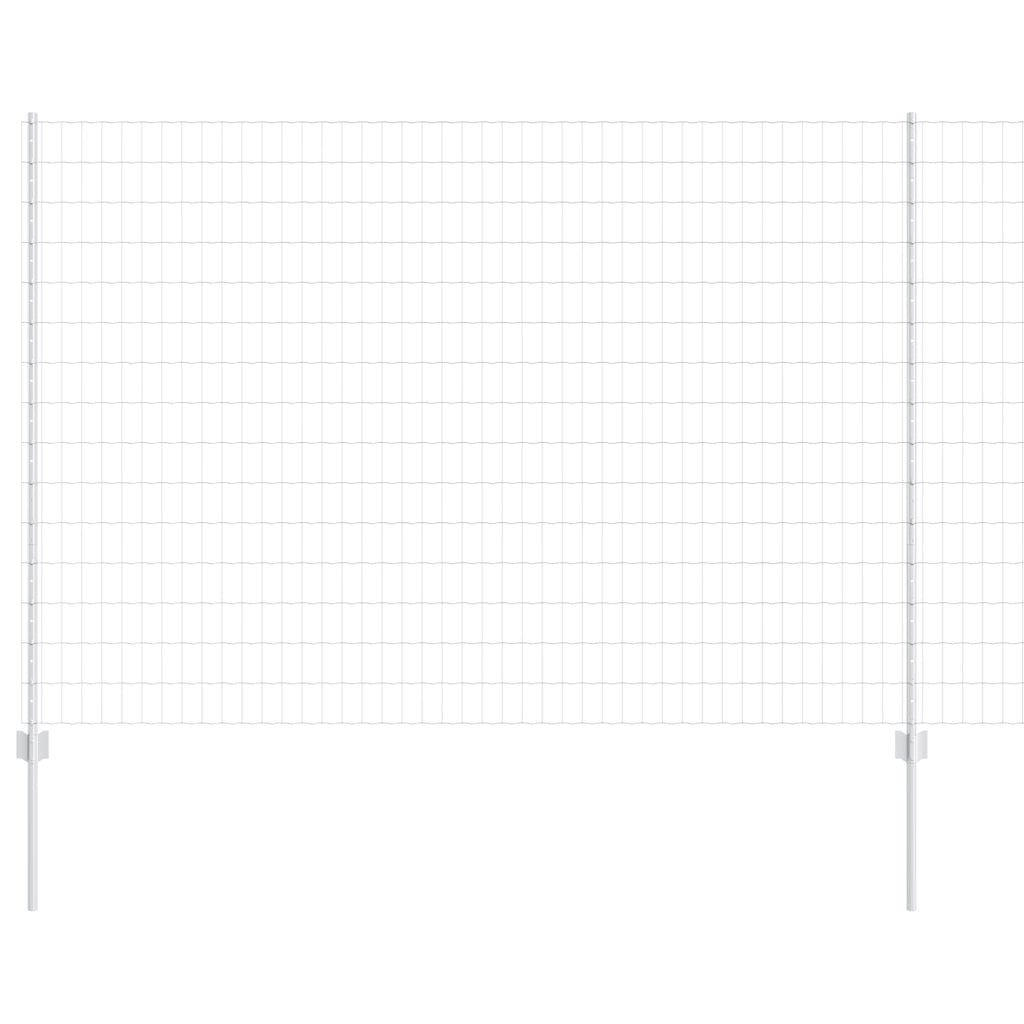 Recinzione Euro con 10 post di supporto Argento 1,6x10 m Acciaio