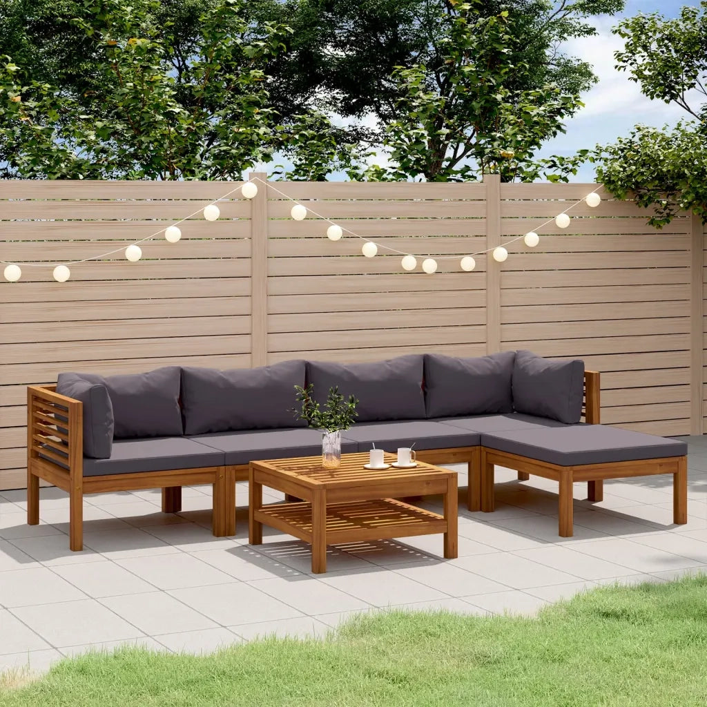 Set Divani da Giardino 7 pz con Cuscini in Massello di Acacia cod mxl 40791