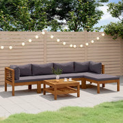 Set Divani da Giardino 7 pz con Cuscini in Massello di Acacia cod mxl 40791