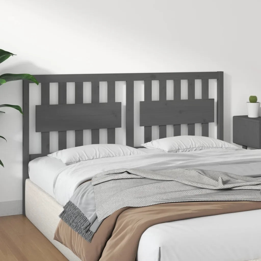 Testiera per Letto Grigia 165,5x4x100 cm Legno Massello di Pino 818582