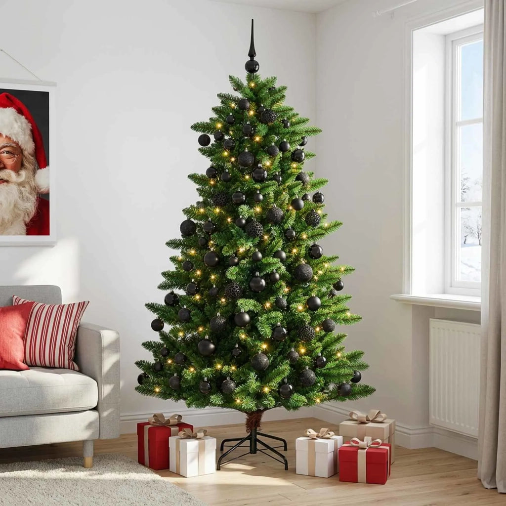 Albero di Natale Artificiale con Palline 210 cm 300 LED 3461373