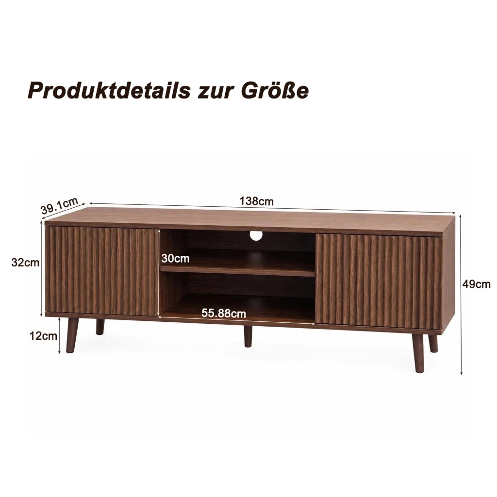 MOBILE TV 138 cm Noce in MDF con ripiani aperti