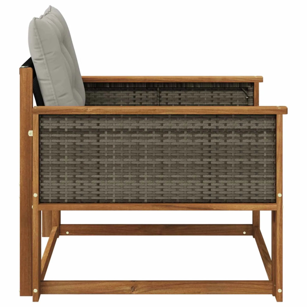 Set di divani da esterno-Sofa da giardino Legno di Acacia Massello e Textilene 365342