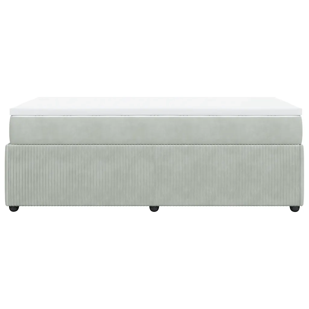 Giroletto a Molle con Materasso Grigio Chiaro 100x200cm Velluto 3285620