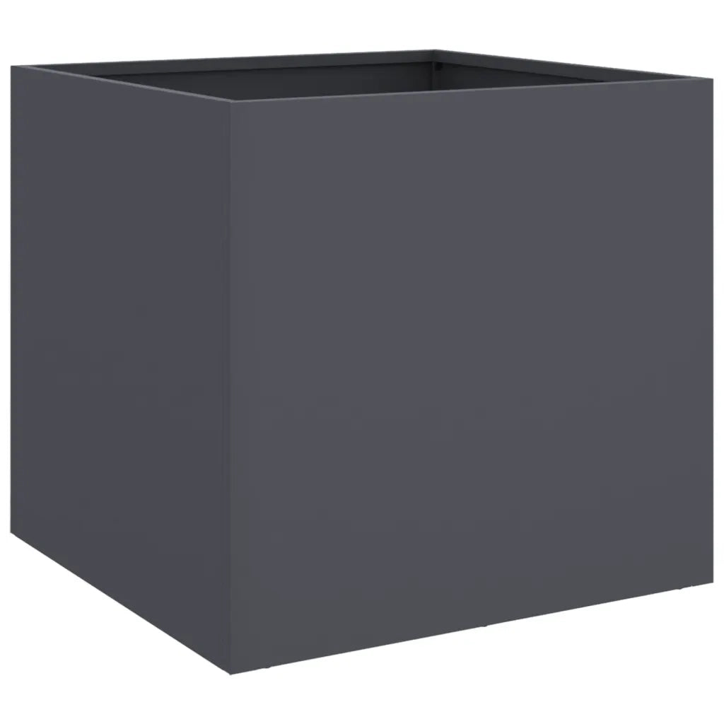 Fioriera | Cassetta per fiori | Vaso Antracite 49x47x46 cm in Acciaio