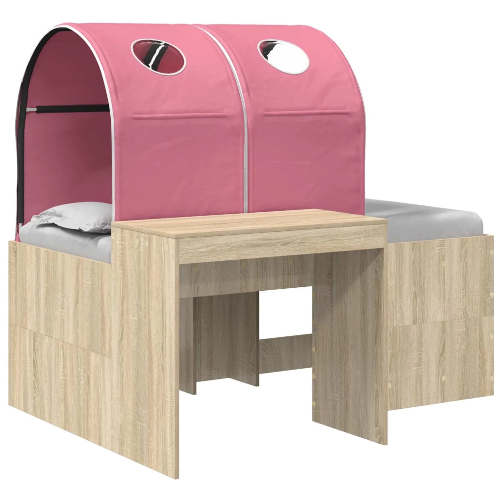 Letto con Tunnel 3 pz Rovere Artigianale e Rosa 3423518
