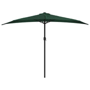 Ombrellone da balcone con palo in alluminio verde 300 x 150 cm mezzo 02_0008309
