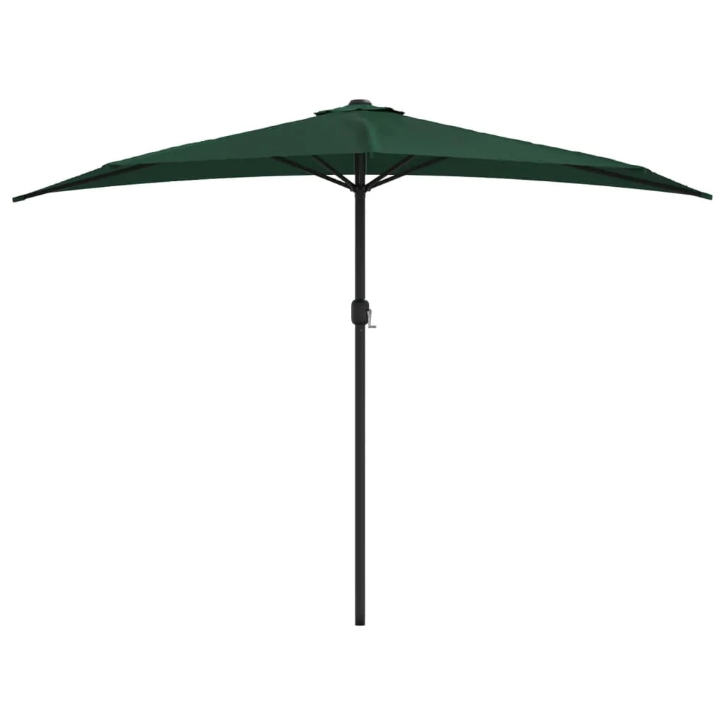 Ombrellone da balcone con palo in alluminio verde 300 x 150 cm mezzo 02_0008309