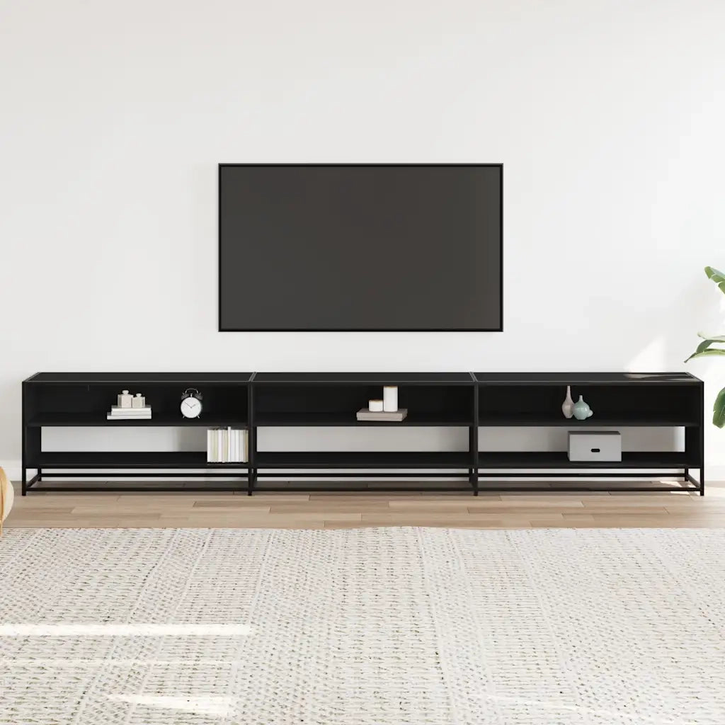 Mobile Porta TV Nero 270x40x46 cm in Truciolato 3300810