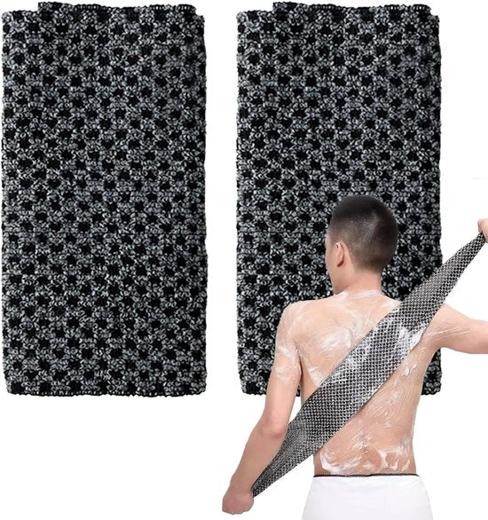 2 x Asciugamani per doccia esfolianti - per la pulizia e la massaggio del corpo