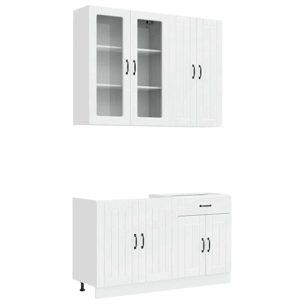 Unità Cucina LUCCA 4 pcs Bianco Lucido Legno ingegnerizzato 3438329