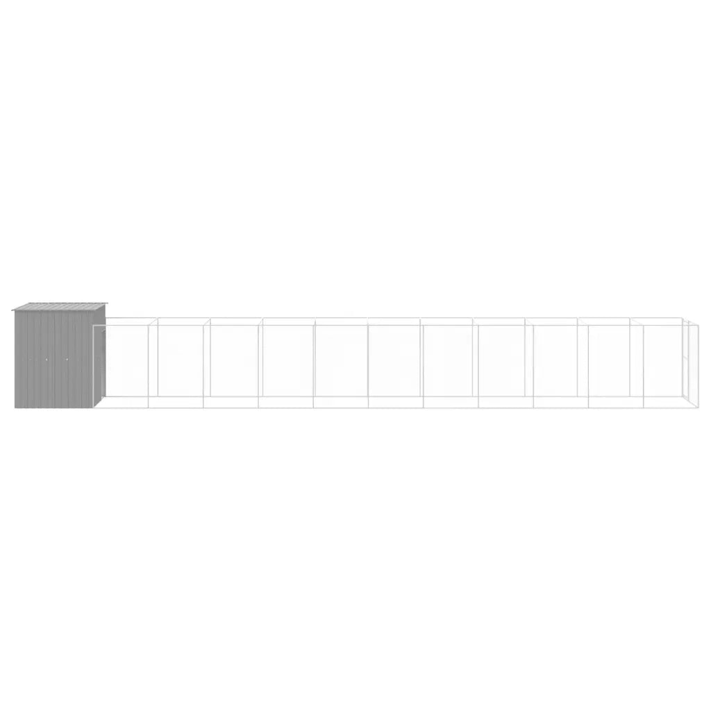 Casetta Cani Corsa Grigio Chiaro 165x1271x181cm Acciaio Zincato
