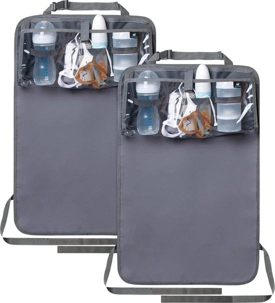 Protezione auto per autoorganizzatore acqua resistente per bambini con tasca ripiegabile (grigio, 2 pezzi)