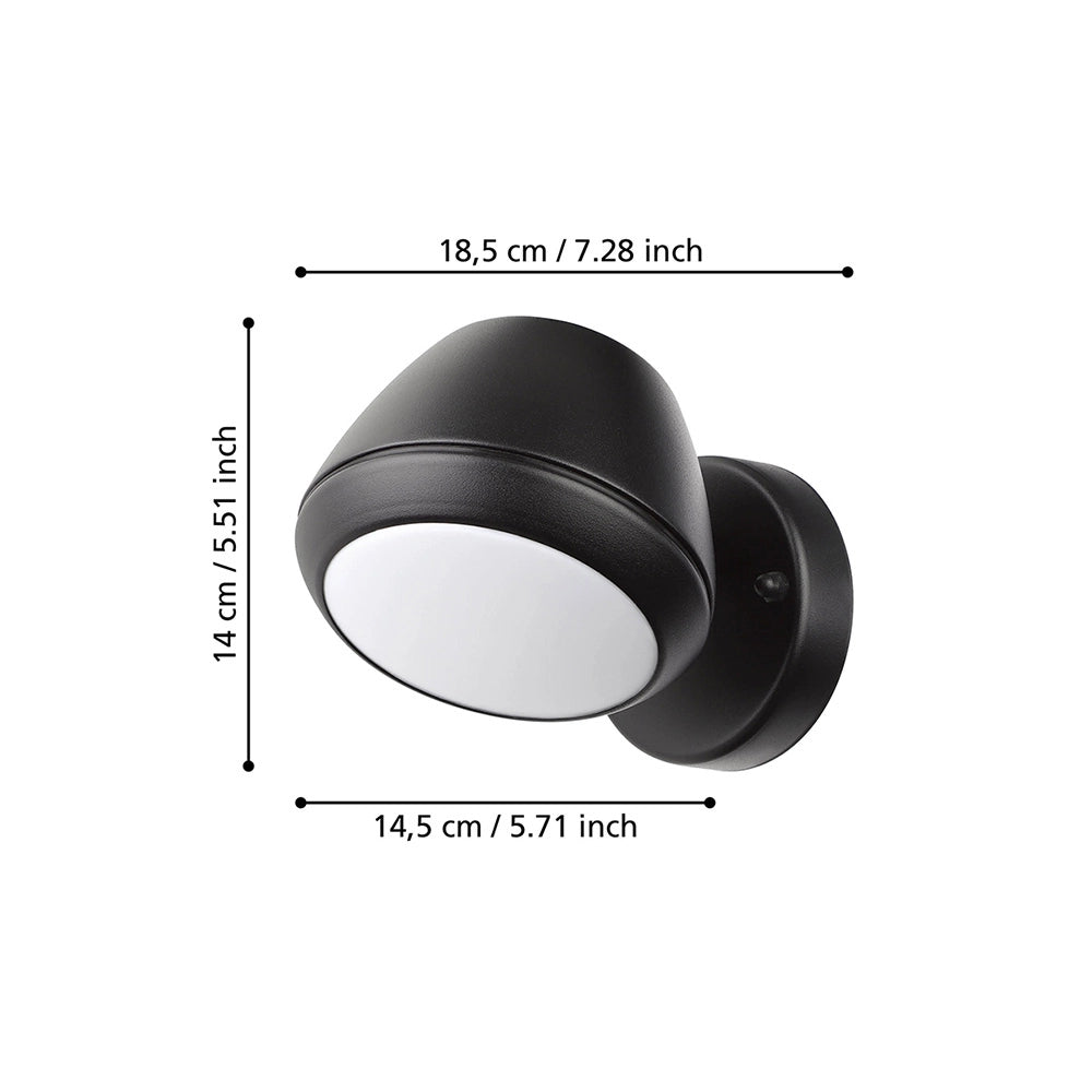 Applique Esterno Moderna Nivarolo Acciaio Nero Policarbonato Bianco Gu10
