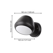 Applique Esterno Moderna Nivarolo Acciaio Nero Policarbonato Bianco Gu10