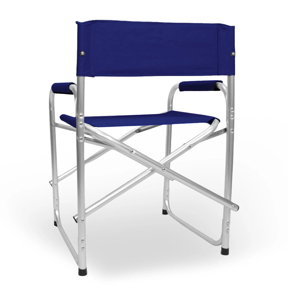 Sedia relax pieghevole Regista in alluminio con rivestimento in textilene blu