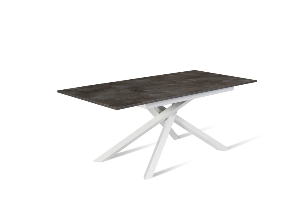 Tavolo allungabile cemento grigio-bianco 90 cm x 140- 190 cm H. 76 cm