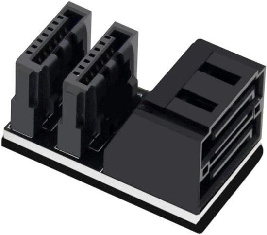 Adattatore SATA doppio 7-pini femmina a 90 gradi per connessione orizzontale (2 pezzi) - Adattatore verticale per desktop, SSD, HDD