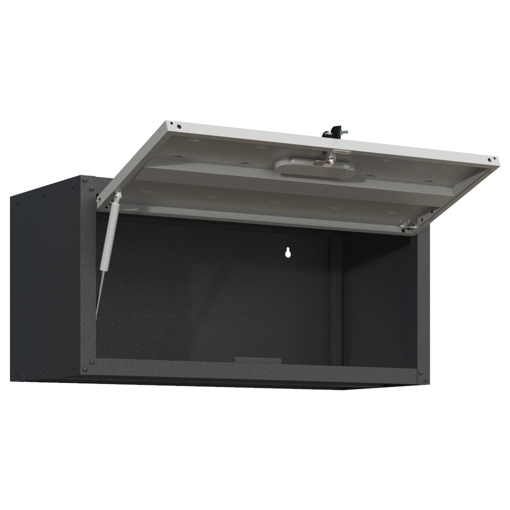 Pensile Portautensili 75x30x34,5 cm Nero Grigio in Acciaio SPCC con Serratura e 2 Chiavi