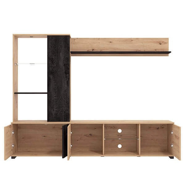 parete attrezzata soggiorno quattro ante moderna minimal in legno cm 202x40x155 5 h - POLE