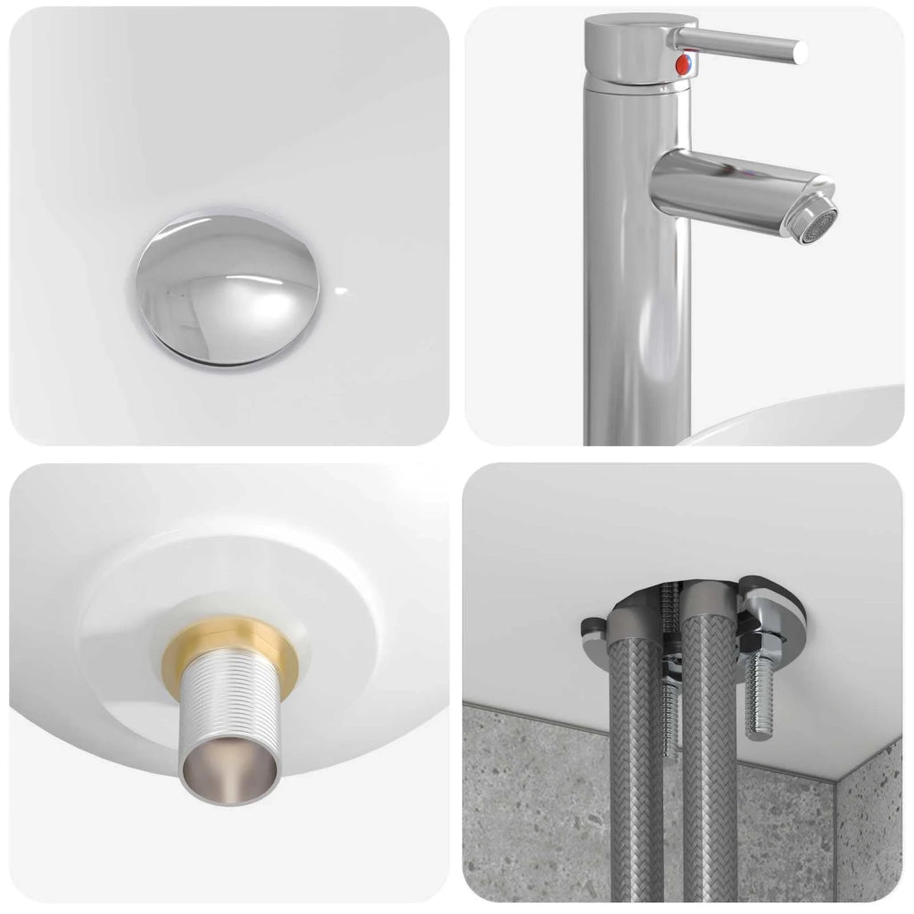 Set di mobili per il bagno 2 pz Grigio Cemento 3404087