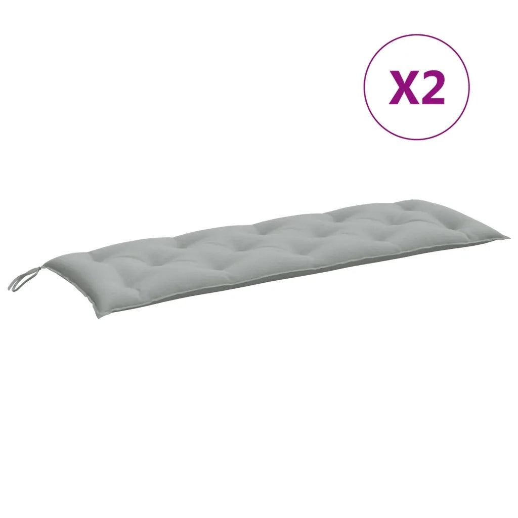 Cuscini Panca Giardino 2pz Grigio Chiaro MÃ©lange 150x50x7 cm