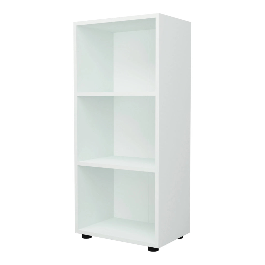 Libreria 'Vara' Altezza: 108 cm Scaffale a Terra con 3 Scomparti Aperti - Bianco [en.casa]